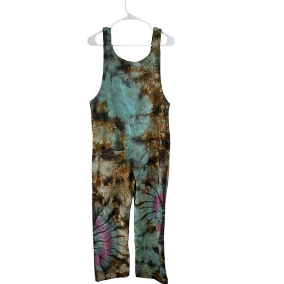 The Pyramid Collection Tie Dyed Overalls Cotton Boho Hippie Festival Artsy Sz S - Picture 11 of 11